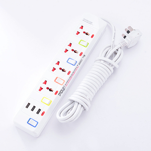 Wholesale 4-Outlet General <strong>Socket</strong> with USB Interface ABS Plug <strong>and</strong> <strong>Socket</strong> Factory Direct 10A Rated Current - Product Image 1