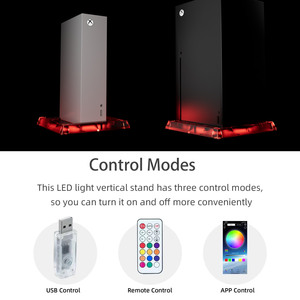 LEDライトスタンドミュージックマルチカラー垂直コンソールスタンドベース、XboxシリーズX/Sコンソール用IRリモート/APP/USBコントロール付き - Product Image 2