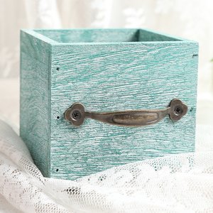 Caixa de madeira personalizada inacabada com 2 alças metálicas para projeto DIY