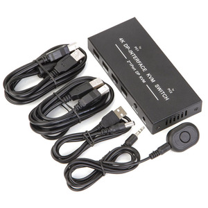 带远程端口选择器的2端口USB显示端口电缆KVM交换机 - Product Image 1