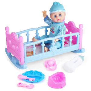 Kinder füttern trinken Pee Toys Kunststoff Pink Baby Toy Puppen bett Pretend 14 Zoll Baby Doll Spielset mit 12 Sounds - Product Image 2