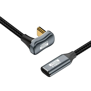 USB 3.2 10Gbps veri USB C kablosu 5A Emarker PD100W 4K Video gücü 90 derece sağ uzatma USB C kablosu - Product Image 1