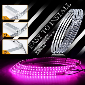 15.5&quot; Illuminated LED Wheel Rings 4pcs One Kit Rim Light KIT RGB APP Controlled LED Wheel Light for Car