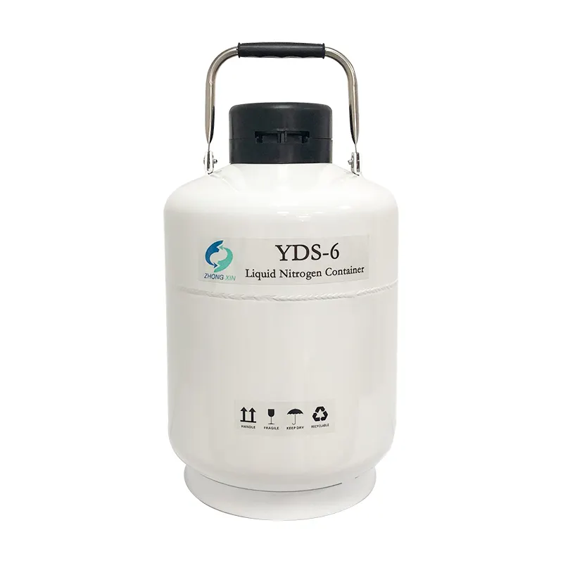 Dewar Vat 6 Liter Fles Met Vloeibare Stikstof Cryogene Container Opslagtank Voor Vloeibare Stikstof Voor Opslag Van Koeiensperma