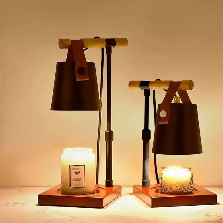 شمع ذائب فاخر ديكور منزلي علاج عطري ضوء قابل للتعديل شمعة مصباح طاولة مدفئ