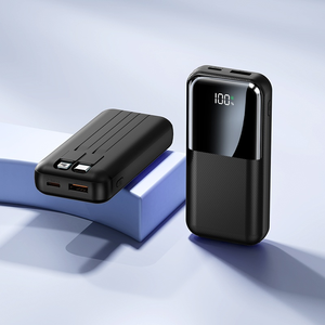 High-Capacity 22.5W <strong>QC3.0</strong> <strong>Power</strong> <strong>Bank</strong> 10000mAh Portable Charger with Type-C PD Cable USB LED Display ABS Mobile Fast Charge - Product Image 2