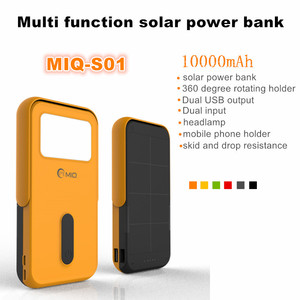 High-Efficient 10W Multi <strong>Device</strong> Quick Charger Dual <strong>Input</strong>&amp;<strong>Output</strong> Built in LED Light 1000mah Solar Power Bank with Cellphone Stand - Product Image 2