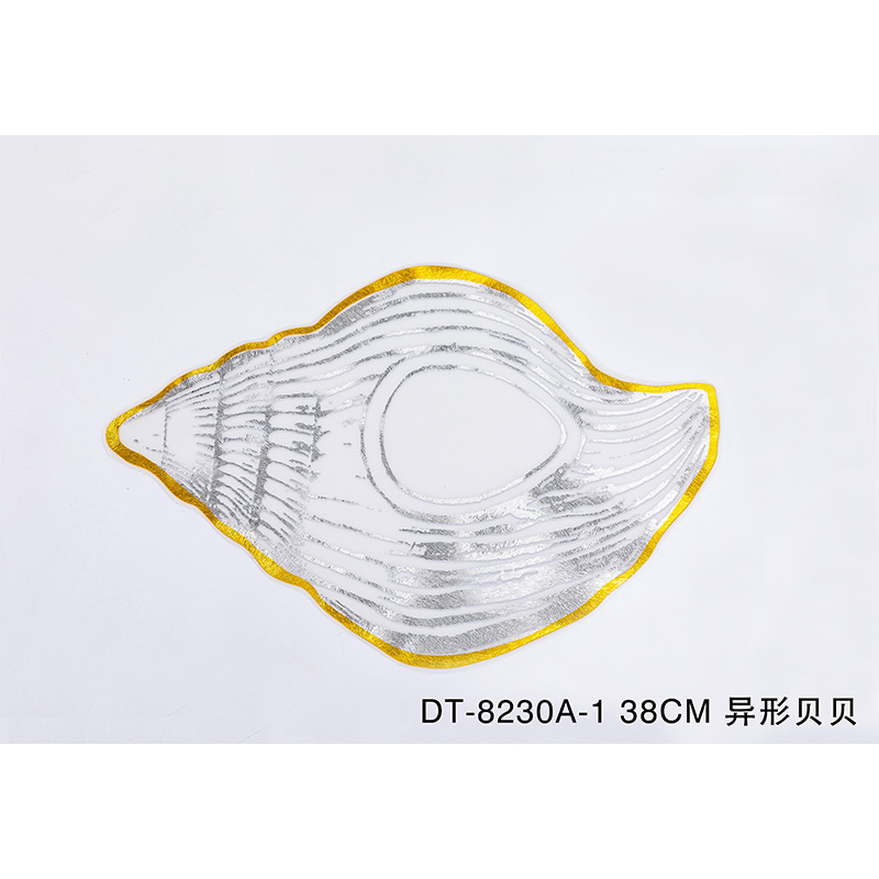 Sea Shell Shape Irregular Cute Gold Dinning PVC Plastic Placemats