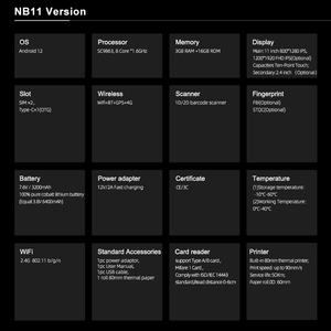 Noryox Nb11 Nb11R Smart Android 12/13 Dual Screen Pos <strong>Systems</strong> All in One Touch Screen Handheld Pos With Printer 80mm - Product Image 3