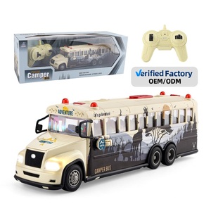 2.4Ghzグラフィティスタイル1/15リモートコントロールシティカー玩具ツーリングバスモデルプラスチックRCバスライトとサウンド付き - Product Image 1