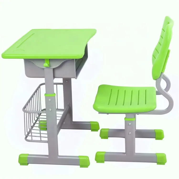 Meja dan Kursi Furnitur Sekolah Anak-anak Dapat Disesuaikan Meja dan Kursi Siswa Tunggal