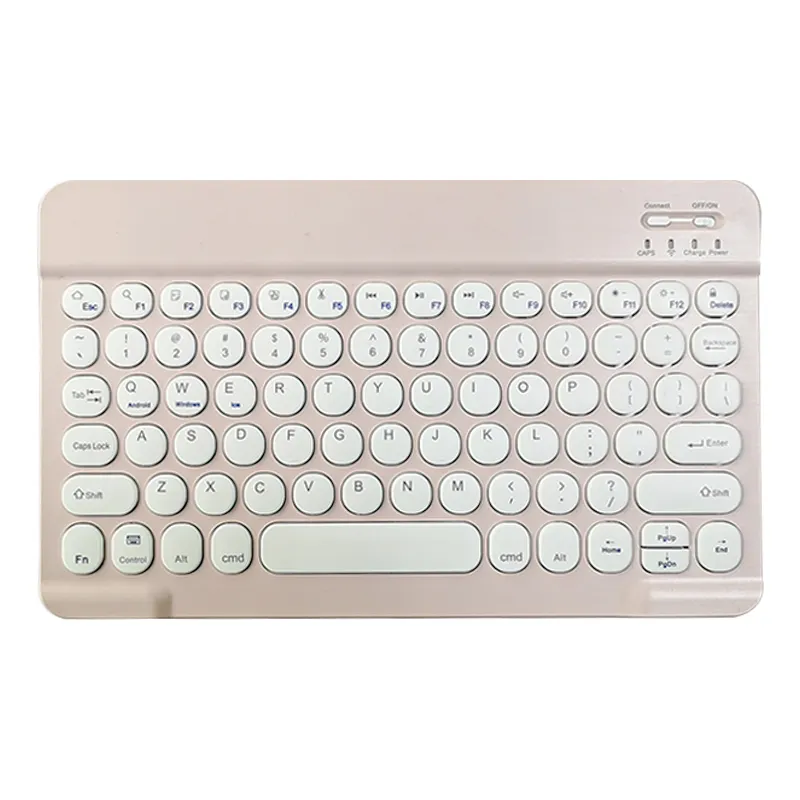 Clavier Bluetooth sans fil coloré clavier Ultra-mince Portable rond pour clavier Bluetooth Ipad Mac Android