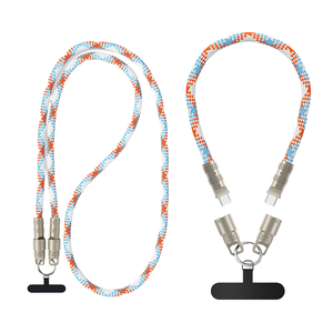 <strong>2</strong> <strong>in</strong> <strong>1</strong> 60W Fast Charger Cable Braided Wrist Lanyard with 3A USB Charging Pure Copper Mobile Phone Carrying USB C Type-C Lighting - Product Image 1