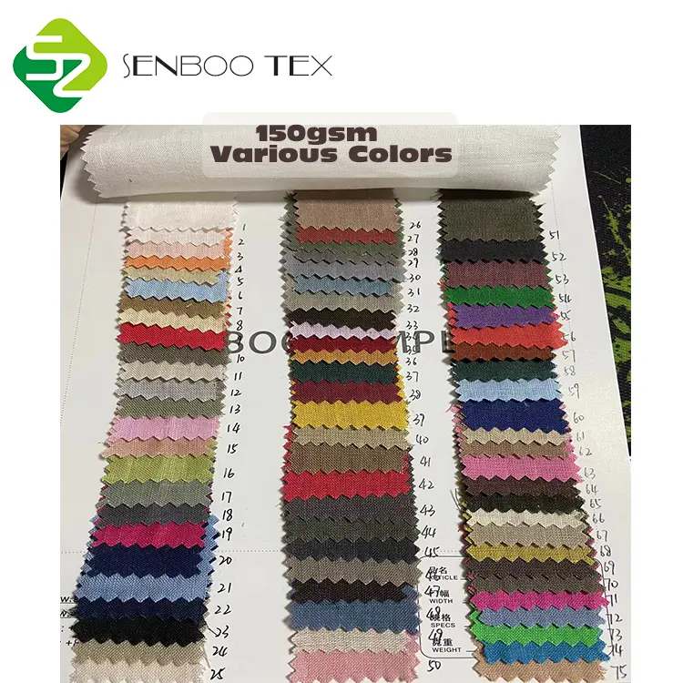 ผ้าลินินออร์แกนิก OEKO-TEX 100% ลินินแท้นุ่มมีหลายสีผ่านการรับรอง100