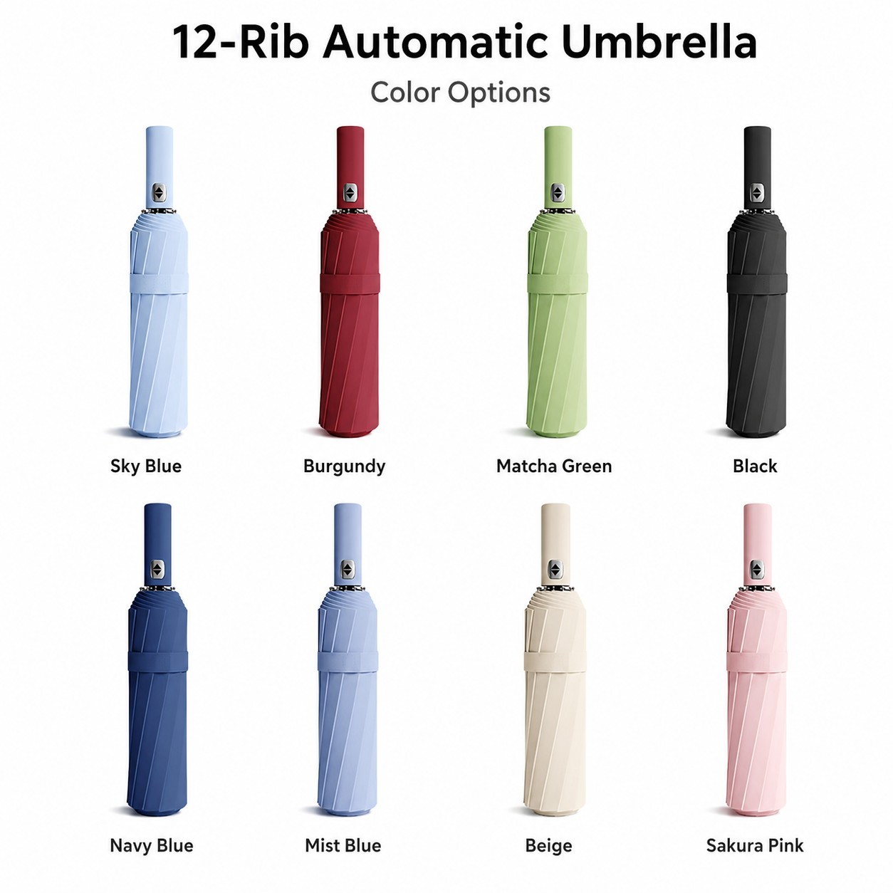 Parapluie automatique à 12 baleines