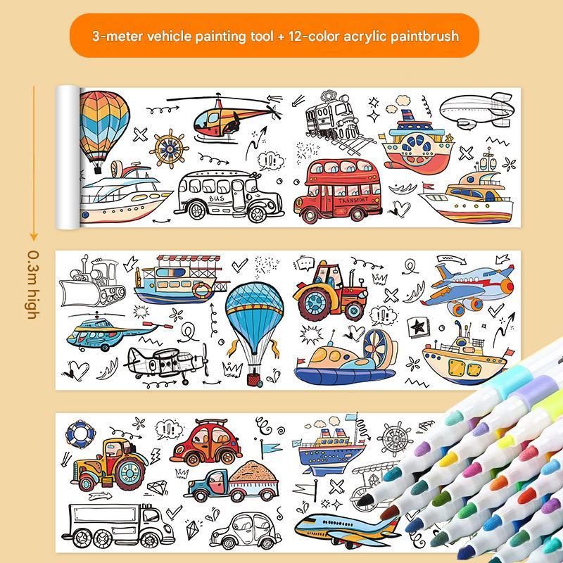 Transport 3 mètres + Pinceau 12 couleurs