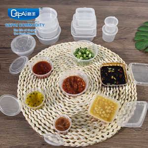 Transparent Disposable Plastic Square Sauce <strong>Cups</strong> <strong>1</strong> <strong>2</strong> 3 <strong>4</strong> oz Small Containers with Lids for Food and Milk Take Out - Product Image 2