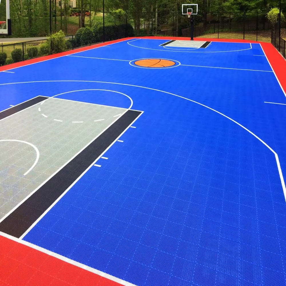 Уличная напольная плитка для баскетбольного Зала с расположением баскетбольной площадки