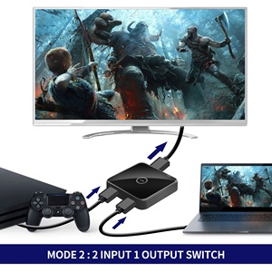 Alta velocidad HDMI 2,0 4K x 2K Hdmi Switch 1x2 Funcionamiento bidireccional y conexión 2 entradas 1 salida Hdmi Switch
