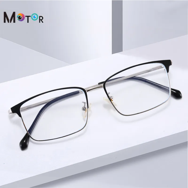 New Full-Rim Glasses Men's Anti-Blue Light Glasses Metal Spectacle-Frame Glasses for Eye Protection