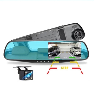车载行车记录仪高清后视镜1080P带反向图像的单记录双镜头 - Product Image 1