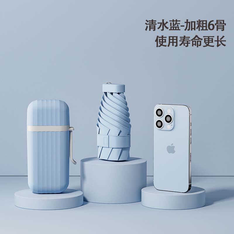 Clear blue portable case