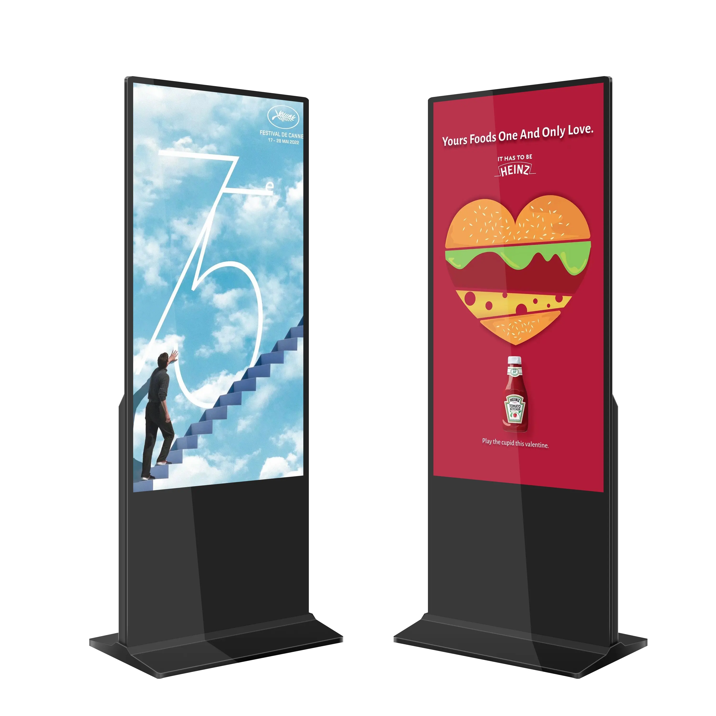 Pantalla infrarroja Vertical de 55 pulgadas para publicidad en interiores, quiosco de señalización digital para centro comercial, reproductor de publicidad lcd, tótem digital