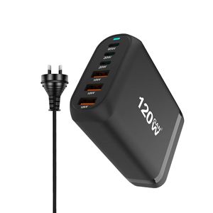 120W GAN เครื่องชาร์จเร็วมาก USB พอร์ต L USB-C อะแดปเตอร์สำหรับโทรศัพท์3พอร์ตสำหรับ iPhone สำหรับ sumsang - Product Image 5