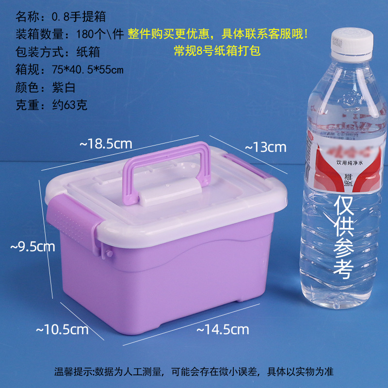 0.8 storage box, purple and white