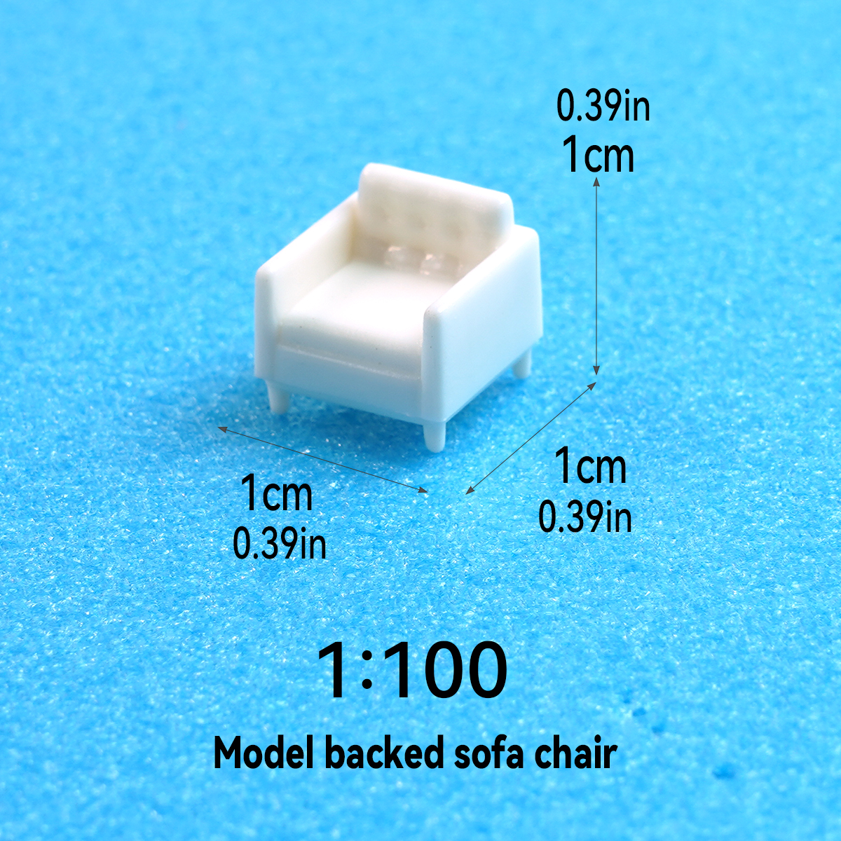 1:100 Fauteuil de canapé à dossier blanc