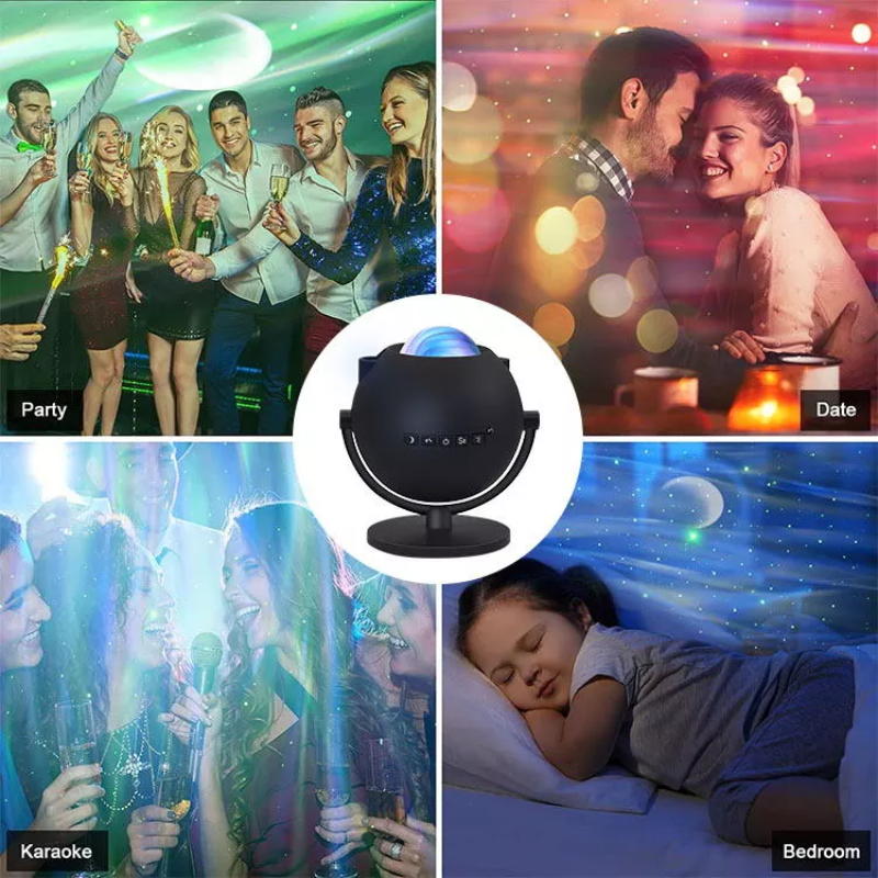 RSH Tuya Wifi Ble LED Desktop Moon Star Projector Lamp Bedroom Baby Kids Night Light Music Player Starry Sky Projector Light