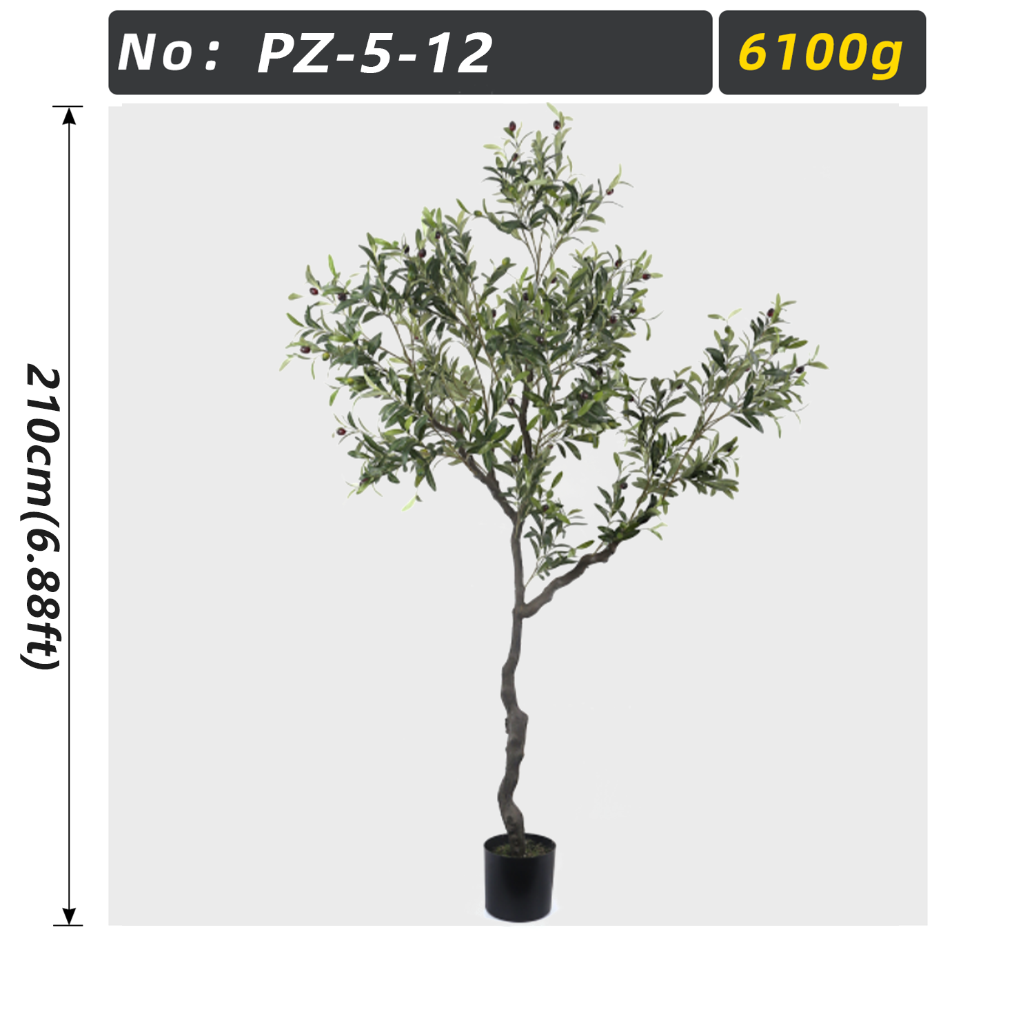 Artificial Olive Tree 210cm Twisted Trunk Potted Plant