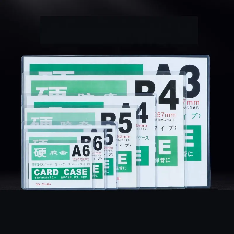 Estojo de proteção de cartão, capa de plástico transparente personalizado de fábrica a3 a4 a5 a6 a7 b3 b4 b5 b6 b7 b8full size à prova d' água