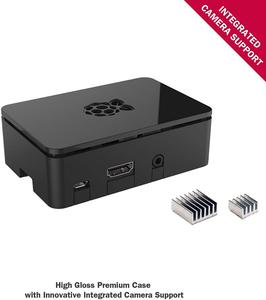 Presa di fabbrica Raspberry Pi 3 B + (B Plus) Starter Kit (32 GB EVO + Edition, custodia nera Premium)