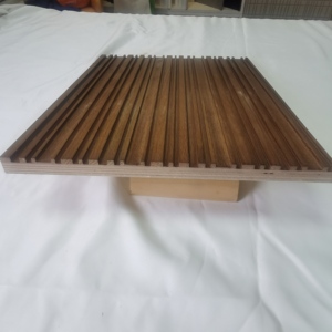 Pannello di decorazione da parete in legno massello scuro 3D finitura moderna costruzione in legno per case prefabbricate irregolare rivestimento interno per ospedali - Product Image 4