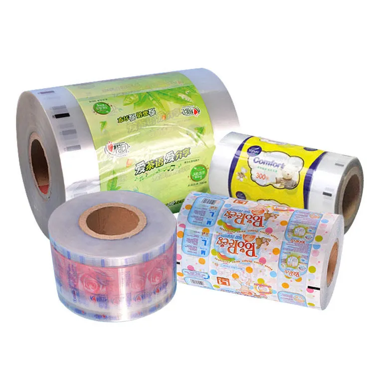 Grosir disesuaikan cetak kustom plastik gulungan Film untuk kertas Toilet tas kemasan tisu mesin pengepakan