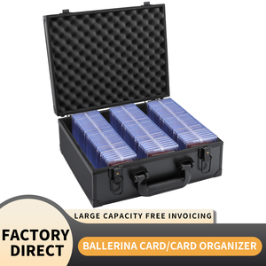 Alüminyum çerçeve spor döşeme kart durumda <span class=keywords><strong>3</strong></span> satır kademeli kart depolama için PSA/BGS, EVA köpük Metal ticaret kartı kutusu - Product Image 4