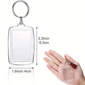 Make Your Own DIY <strong>Key</strong> Chain Keyring Custom <strong>Printed</strong> Clear Blank Transparent Photo Frame Acrylic Keychain 3.5cm 4cm 4.4cm 5cm - Product Image 1
