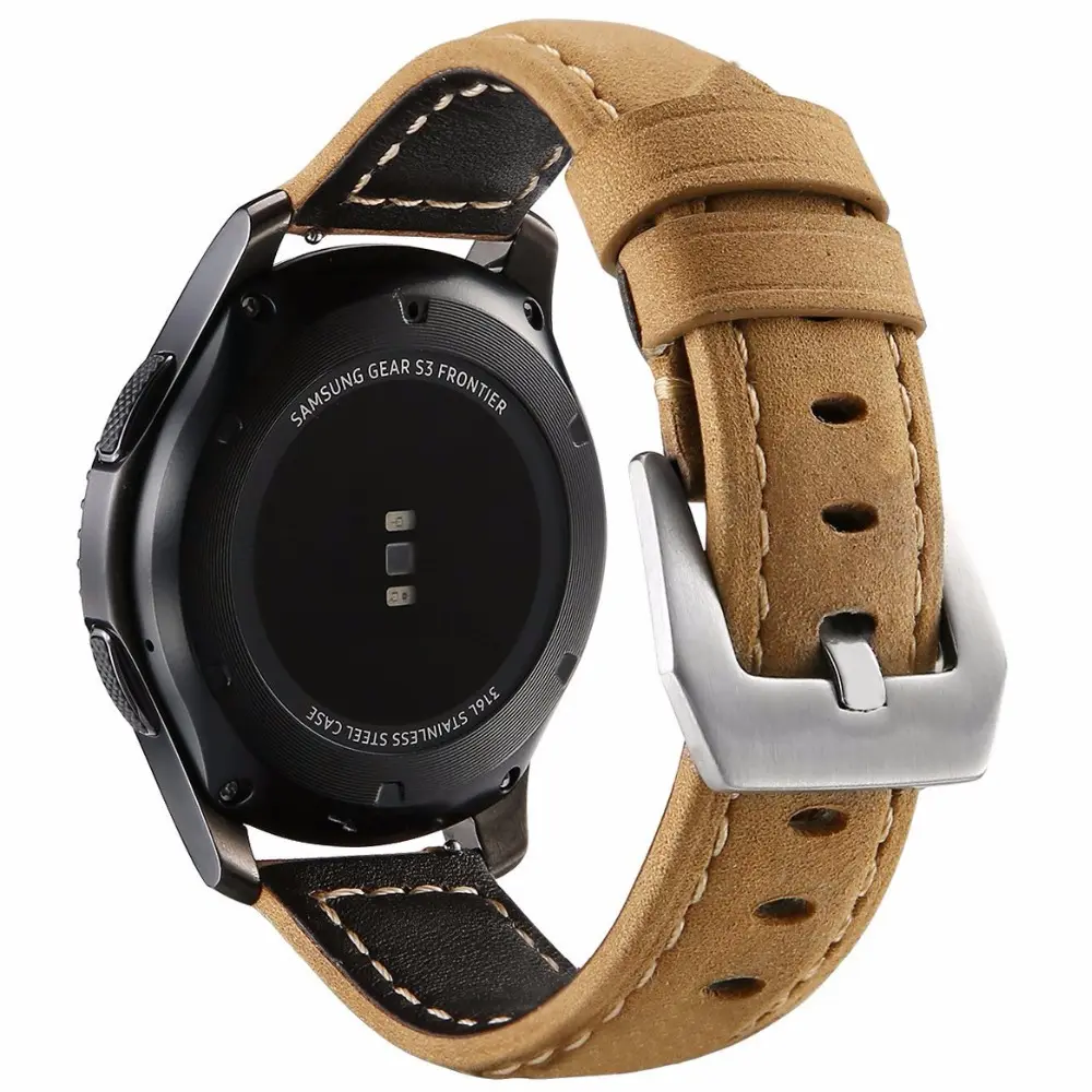 Luxo Universal Usado Slap Band Watch Para Amazfit Huawei GT Samsung Gear S3 22mm 20mm Couro Smart Watch Bandas