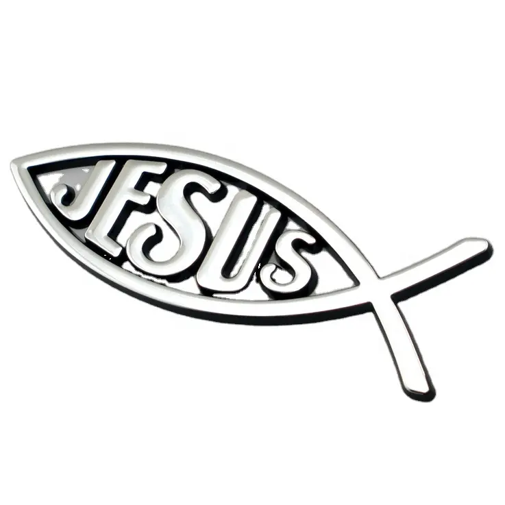 ABS verchromte Aufkleber für Jesus/Frieden/Liebe/Fisch Auto Aufkleber für benutzer definierte