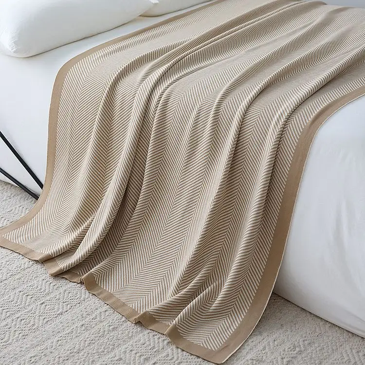 Cobertor quente para sofá e cama, cobertor decorativo leve e macio para fazenda ao ar livre, espinha de peixe