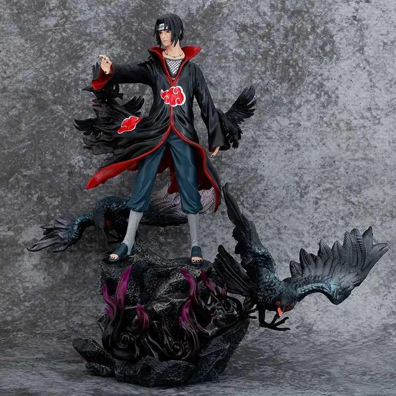 Custom Made 38CM Personagem Cosplay Uchiha Sasuke Uchiha Itachi Hatake Kakashi PVC Anime Figuras de Ação Brinquedos