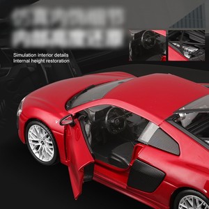 Kırmızı R8 V10 alaşım araba modeli 1:24 ölçekli yüksek kalite fabrika 1/24 sıcak satış klasik tüm kapı açık koleksiyon Model araba - Product Image 4
