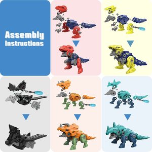 5-in-1 DIY Deformation Model Set Kids Educational Plastic Dinosaur Building <strong>Toys</strong> That <strong>Transform</strong> Into Robots - Product Image 4