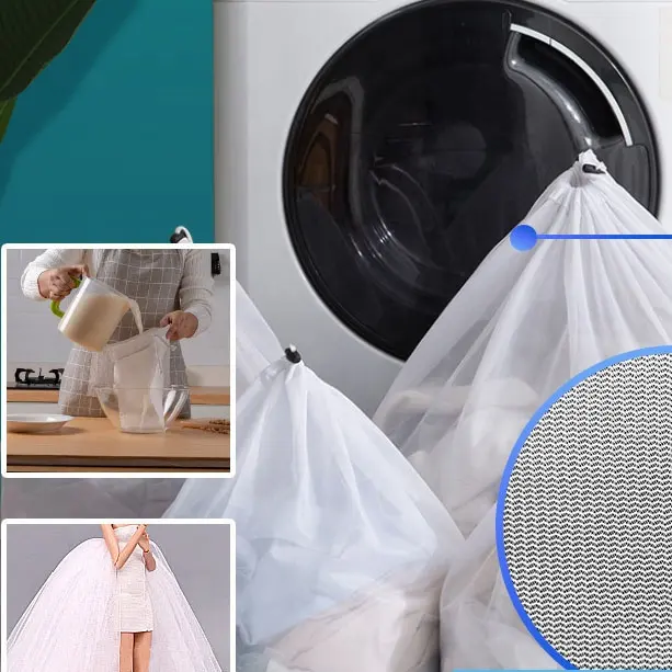 Mevcut renk 55gsm 100% geri dönüşümlü Polyester örgü Polyester delik Net kumaş 50D örgü ayakkabı ve yıkama için çamaşır torbası