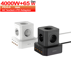 Adaptador de corriente de viaje multifunción global, enchufe de extensión de interfaz múltiple con protecciones de seguridad de salida de CA para portátiles - Product Image 2
