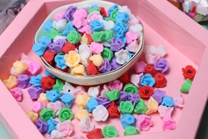 New 14 Mét Mini 3D Kawaii Polymer <span class=keywords><strong>Clay</strong></span> Rose Hoa Chunky Hạt DIY Tóc Headband Trang Trí Kết Quả Trang Sức - Product Image 6