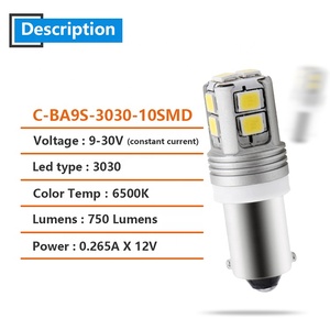 9-30VエラーフリーCanbusホワイトオートリバースライトLed BA9S 2835 10 SMD T11 T4W750Lm無極性車のターンシグナルLed電球 - Product Image 2