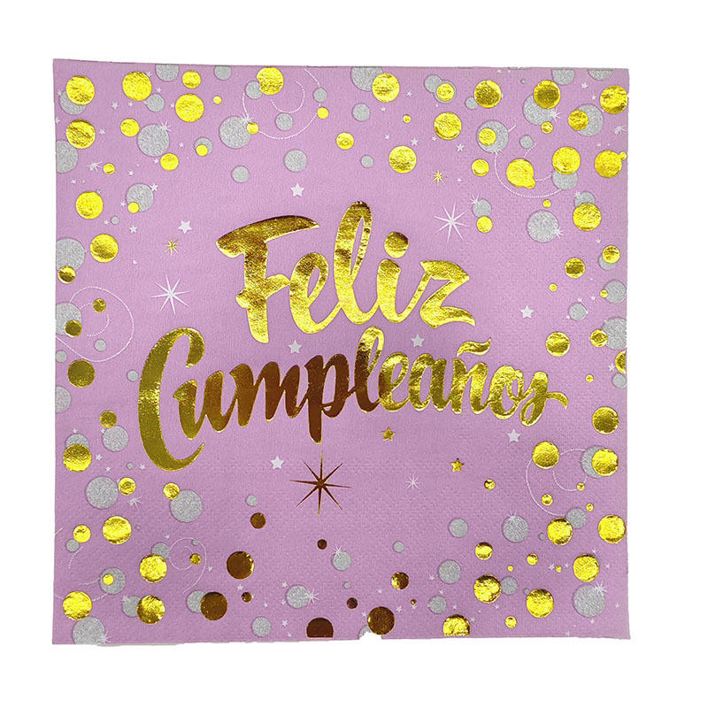 Sac joyeux anniversaire à pois roses