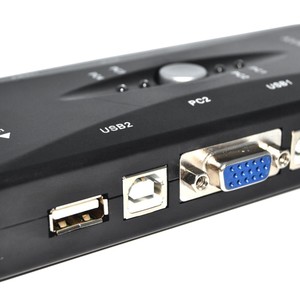 4-Port <strong>KVM</strong> <strong>Switch</strong> Box with USB VGA Cables Plug and Play Computer Monitoring Keyboard Mouse Connections in Stock!